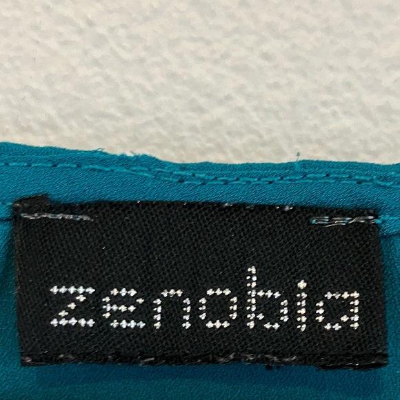 Zenobie | Teal Split Sleeve & Back Blouse - Picture 8 of 9